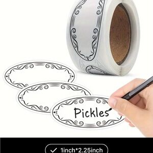 Decorative Oval Blank Label Stickers, 150 Pcs